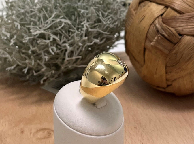 Bague Bague Jonc Bombée avec coeur Diamants 58 Facettes 20400000354/JJ