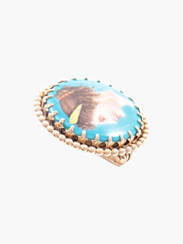 Boutons de manchette Parure Peinture sur nacre 58 Facettes