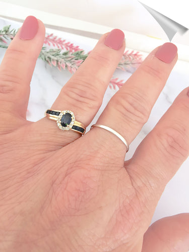 Bague Bague Saphirs Diamants Or Jaune 58 Facettes AA 1562