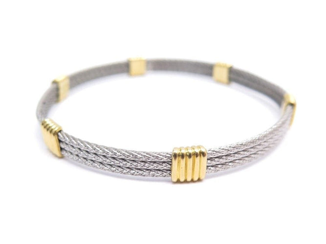 Bracelet vintage bracelet FRED force 10 en or jaune 18k et acier 58 Facettes 242577