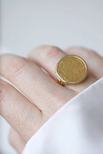 Bague Bague or jaune, pièce Marianne 58 Facettes