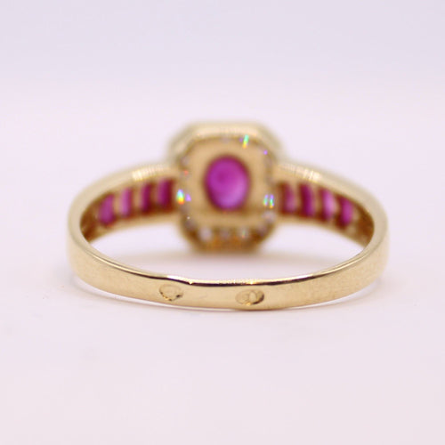 Bague Bague Octogonale Rubis et Diamants 58 Facettes