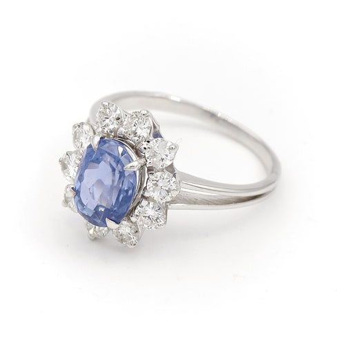 Bague 55 Bague Marguerite Or blanc Saphir 58 Facettes 1692972CN