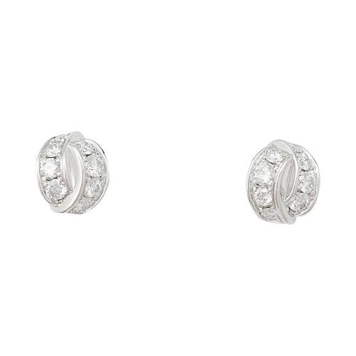 Boucles d'oreilles Boucles d'oreilles Chaumet "Séduction" en or blanc et diamants. 58 Facettes 31466