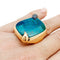 Bague 53 Bague Pomellato, "Le grand bleu", en or rose, chrysocolle et saphirs. 58 Facettes 30878
