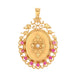 Pendentif Médaillon ancien en or rose perle et rubis 58 Facettes 19-060