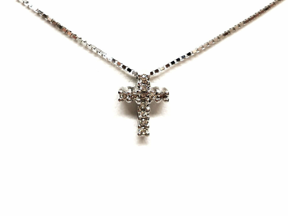 Collier Collier Croix Or blanc Diamant 58 Facettes 1641624CN