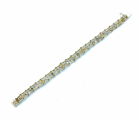 Bracelet Bracelet Or Argent Perles Diamants 58 Facettes
