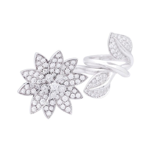 Bague 53 Bague Van Cleef & Arpels "Lotus" or blanc, diamants. 58 Facettes 33557