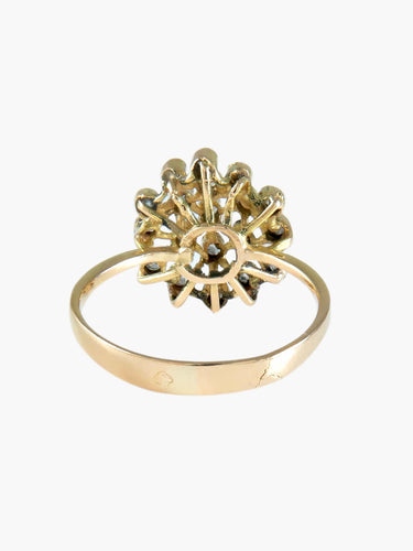 Bague Or Jaune / 52 BAGUE "FLEUR" OR & oxydes de zirconium 58 Facettes BO/220004 STA