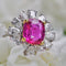 Bague 53 Bague saphir rose et diamants taillés en poire 58 Facettes 22-236