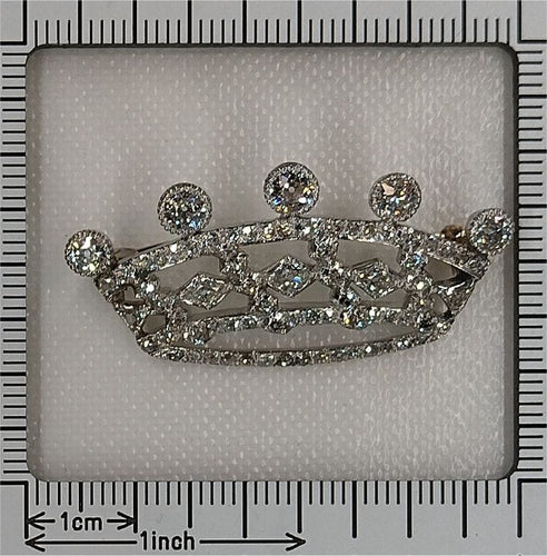 Broche Broche Couronne Art Déco Platine Ddiamants 58 Facettes 23135-0312