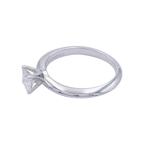 Bague 49 Bague Tiffany&Co. en platine, diamant taille princesse. 58 Facettes 32376