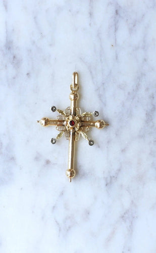 Pendentif Croix de Savoie ancienne deux ors 58 Facettes