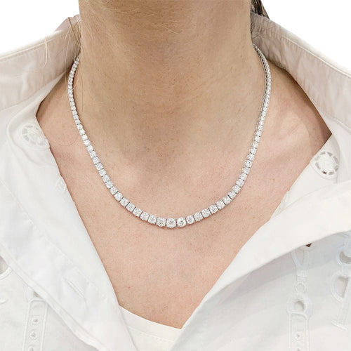 Collier Collier rivière diamants en or blanc. 58 Facettes 33229
