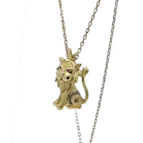 Pendentif Pendentif Roi Lion Or jaune Rubis 58 Facettes REF23122-144