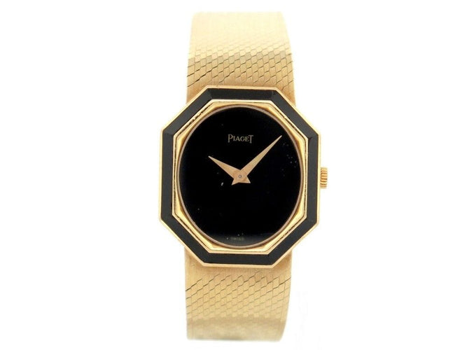 Montre vintage montre PIAGET octogonal onyx 26mm or jaune 18k mecanique 58 Facettes 254507