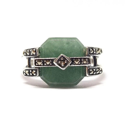 Bague Bague vintage jade argent 58 Facettes