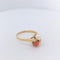 Bague 54 Toi et Moi en or jaune diamants Perle Corail 58 Facettes 25163