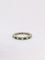Bague Alliance américaine en or blanc, diamants et émeraudes 58 Facettes J46