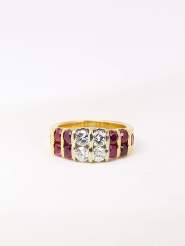 Bague Bague vintage rubis diamants 58 Facettes J38