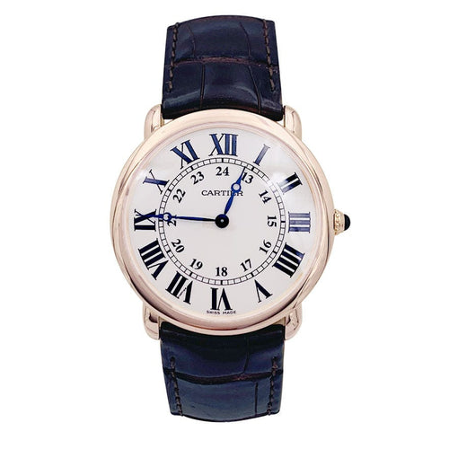 Montre Montre Cartier, "Ronde Louis Cartier", or rose, cuir. 58 Facettes 33436
