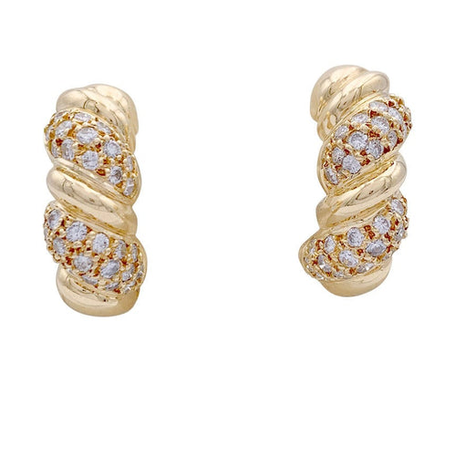Boucles d'oreilles Boucles d'oreilles or jaune et diamants. 58 Facettes 32738