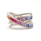 Bague 54 Bague saphirs multicolores diamants or blanc 58 Facettes
