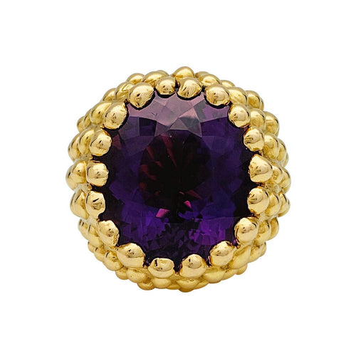 Bague 53 Bague Garnazelle or jaune, améthyste. 58 Facettes 30927