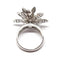 Bague Bague fleur articulée diamants blanc & noir or blanc 58 Facettes