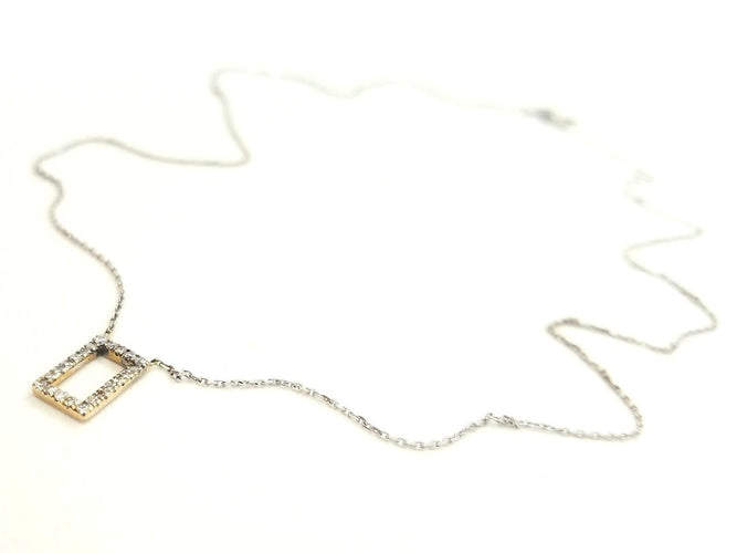 Collier Collier Graphique Or blanc Diamant 58 Facettes 579199RV