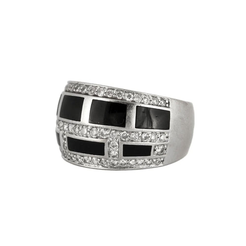 Bague 51.5 BAGUE JONC EMAILLÉE DIAMANTS 58 Facettes BO/230029 RIV