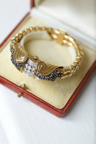 Montre Montre bracelet Verger Frères saphirs diamants 58 Facettes