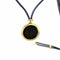 Pendentif Collier pendentif Bulgari Monete Constantinus Coin dentelle noire en or jaune 58 Facettes