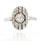 Bague 57 Bague ovale ancienne diamants or blanc 58 Facettes 21-007