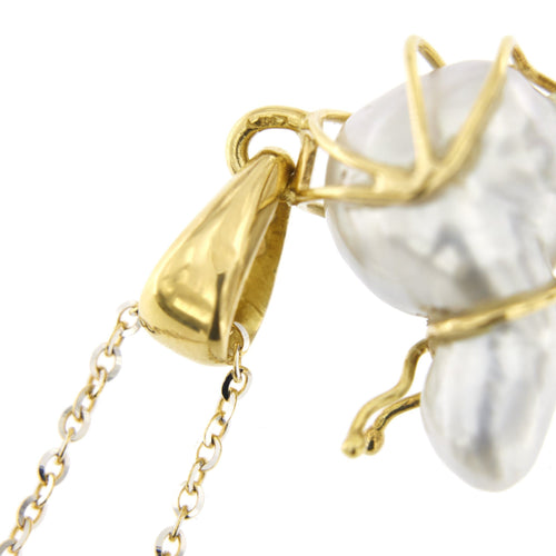 Collier Collier pendentif Escargot perle diamant 58 Facettes 25556