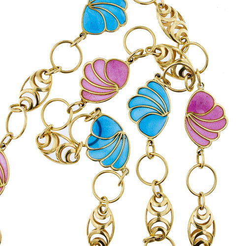 Collier Sautoir motifs émaillés 58 Facettes 26094