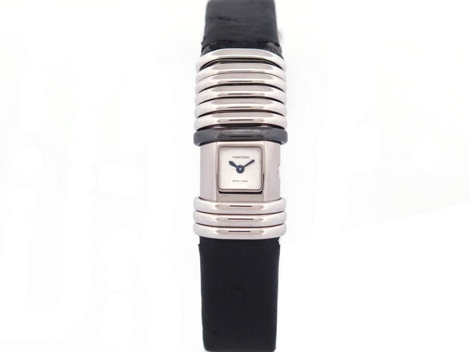 Montre vintage montre CARTIER declaration titane & acier 4 diamants 0.12ct quartz 58 Facettes 254101