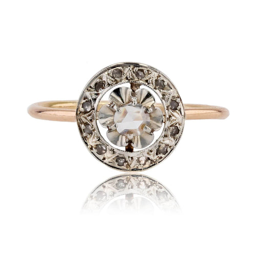 Bague 50 Bague ancienne diamants taillés en rose ronde 58 Facettes 15-368