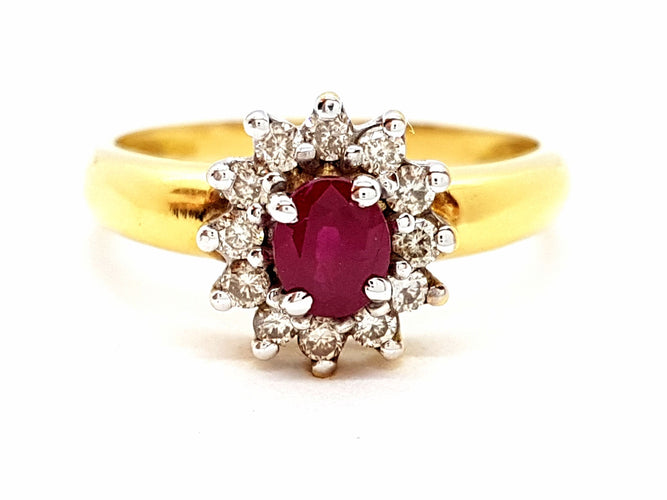 Bague 56 Bague Or jaune Rubis 58 Facettes 06332CD