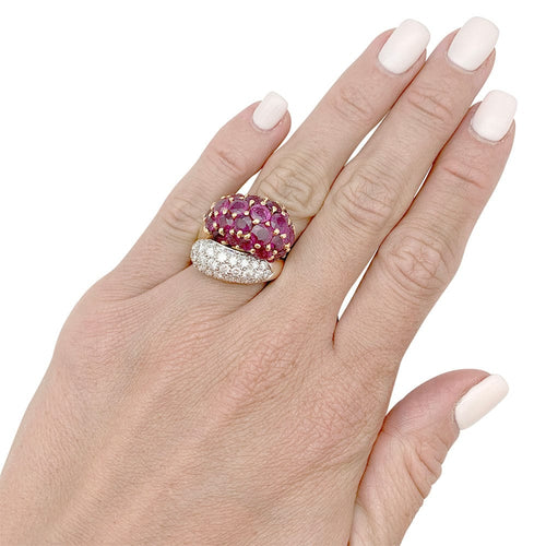 Bague 52 Bague "Toi & Moi", deux ors, rubis et diamants. 58 Facettes 31584