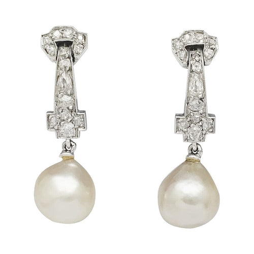 Boucles d'oreilles Boucles d'oreilles Mellerio dits Meller en or, platine, diamants et perles. 58 Facettes 31910
