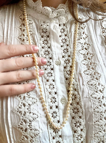 Collier Sautoir Or jaune Perles gold 58 Facettes REF23111-133