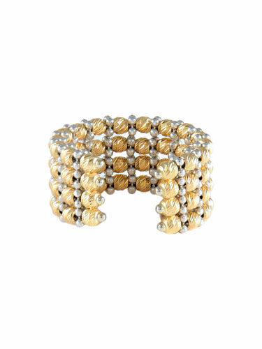 Bague Or Jaune / 57 BAGUE "FACETTE" DEUX ORS 58 Facettes BO/220031