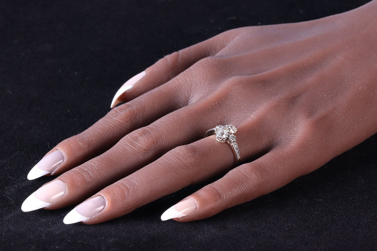 Bague 56 Charm Art Déco de Bague Vintage : platine, or jaune et diamants 58 Facettes 23360-0335