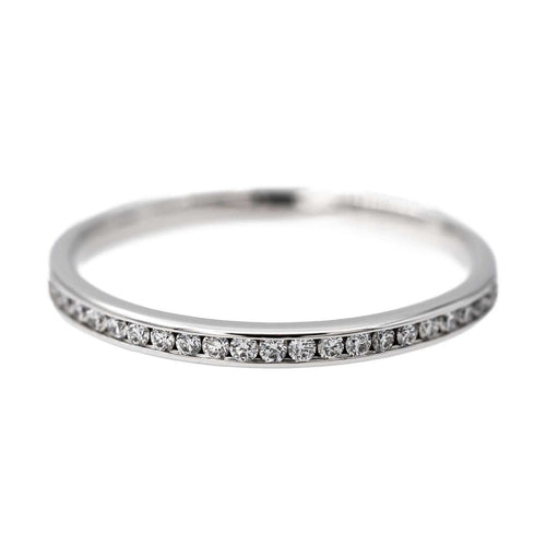 Bague 49.5 Bague Demi alliance Or blanc Diamant 58 Facettes 2739433CN