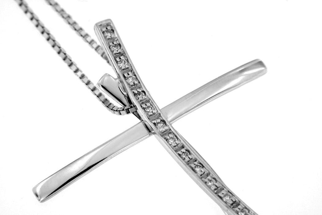 Pendentif Collier croix et diamants 58 Facettes 12845