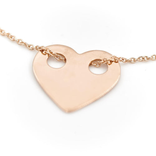 Collier Ginette NY Collier Mini Heart on Chain Or rose 58 Facettes 2203300CN