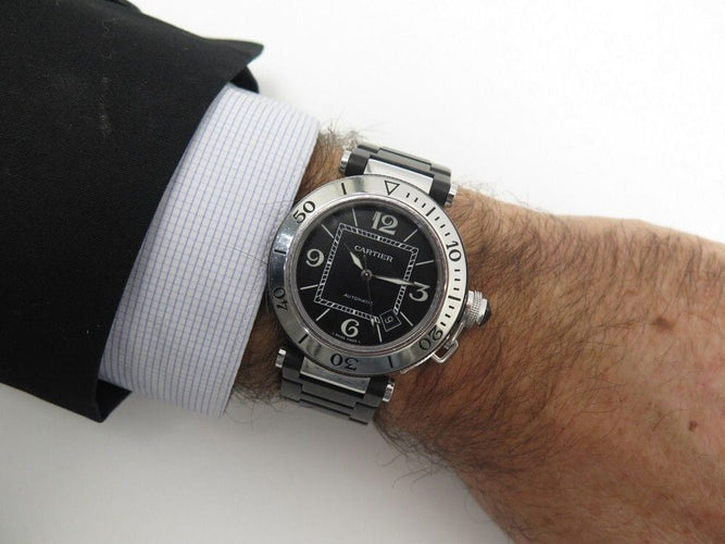 Montre montre CARTIER pasha seatimer 2790 automatique 40 mm en acier + kit 58 Facettes 245916