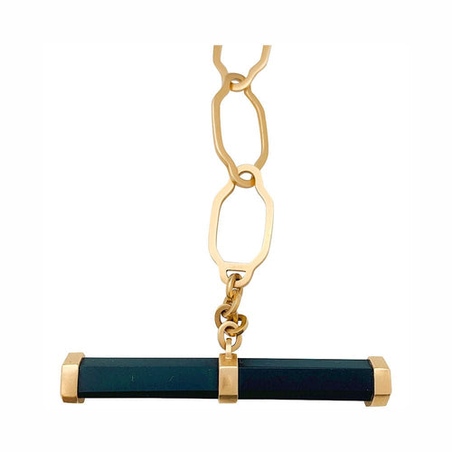 Collier Sautoir Pomellato, "Victoria", or rose, jais. 58 Facettes 33269